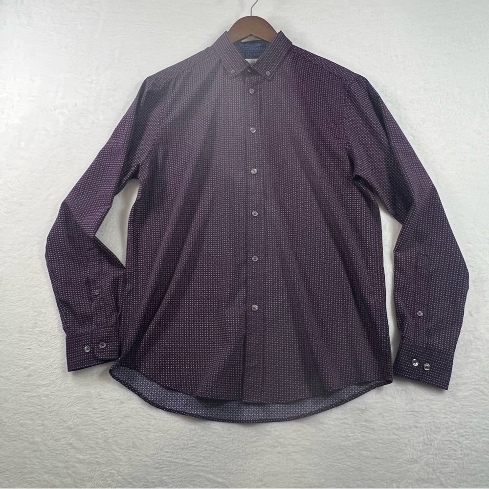 Men's Purple Button-Up Shirt by International Report size Medium